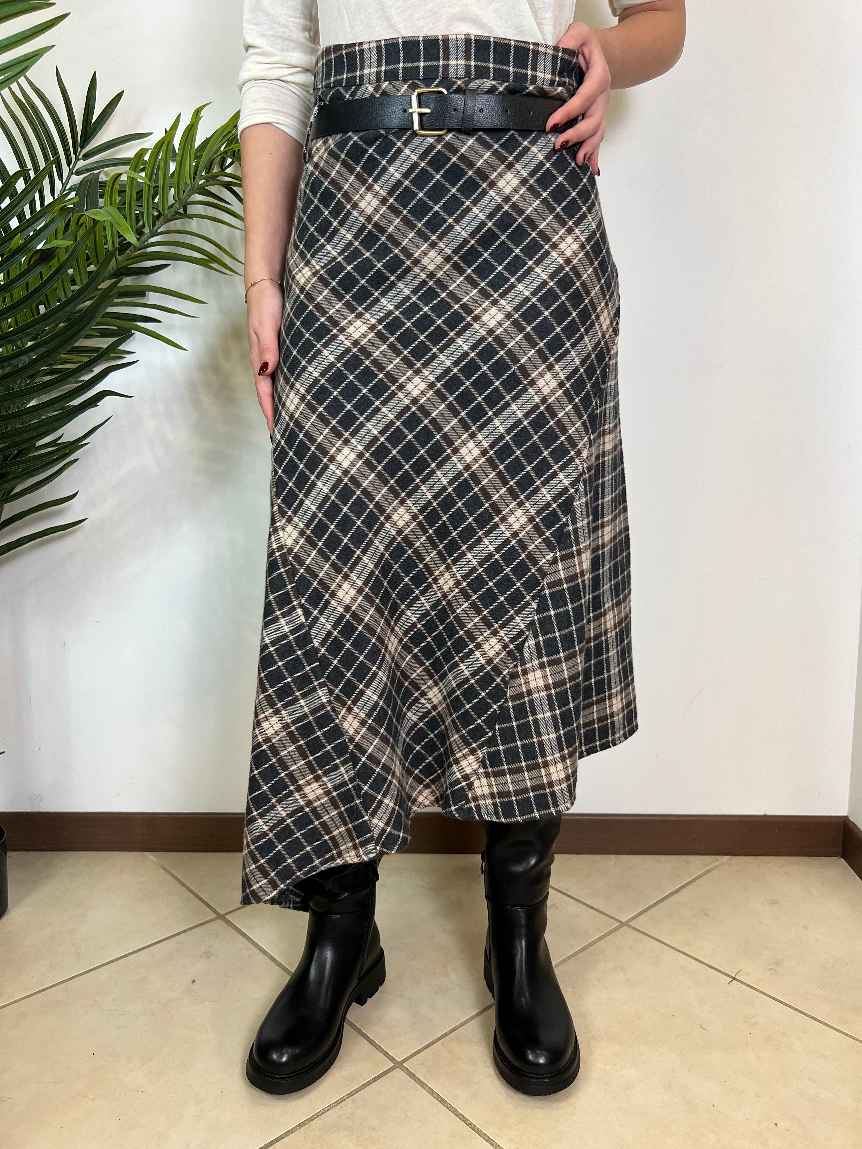 Gonna lunga check spicchi laterali - Haveone