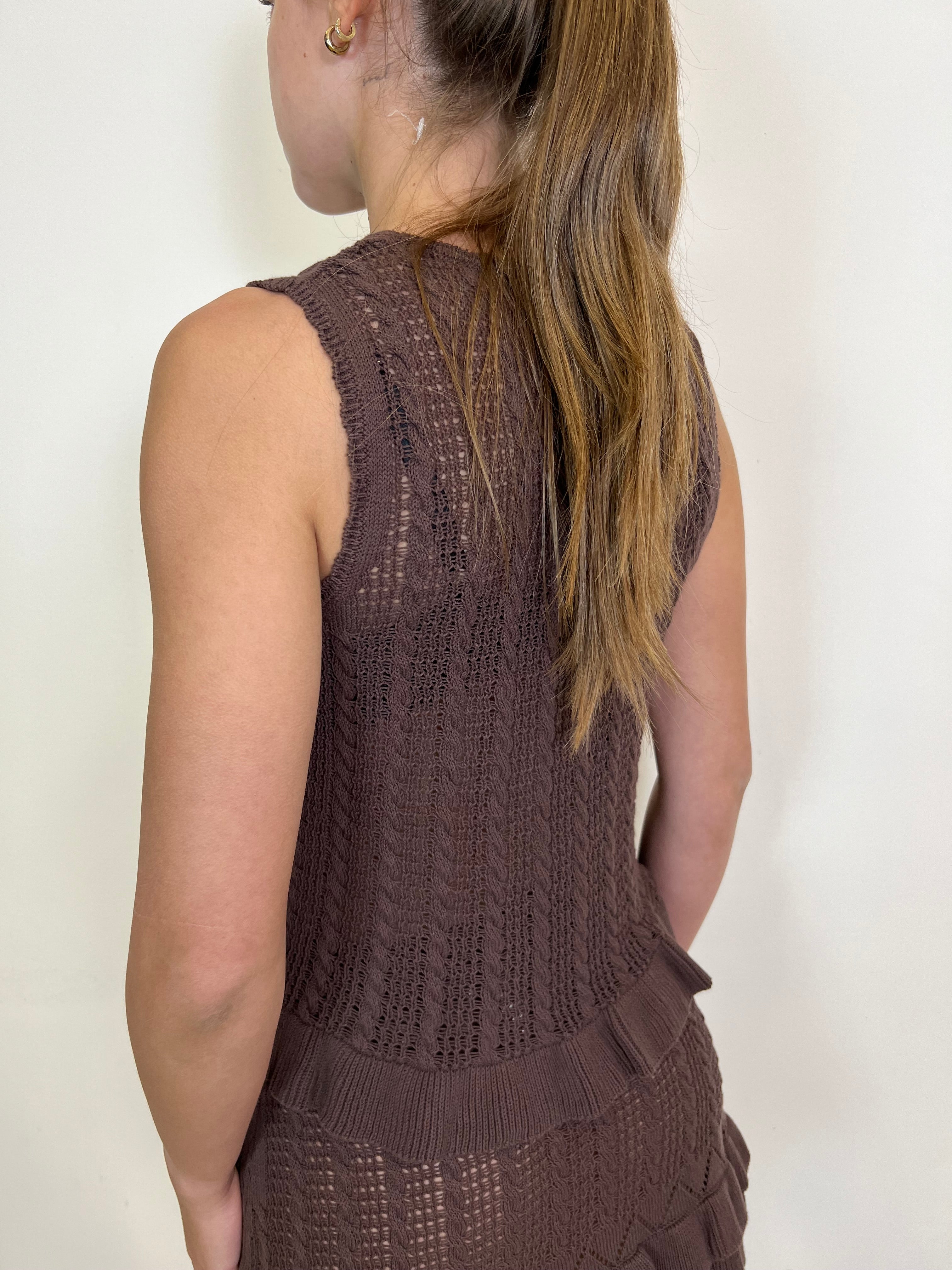 Gilet crochet moro laccetti - Vicolo