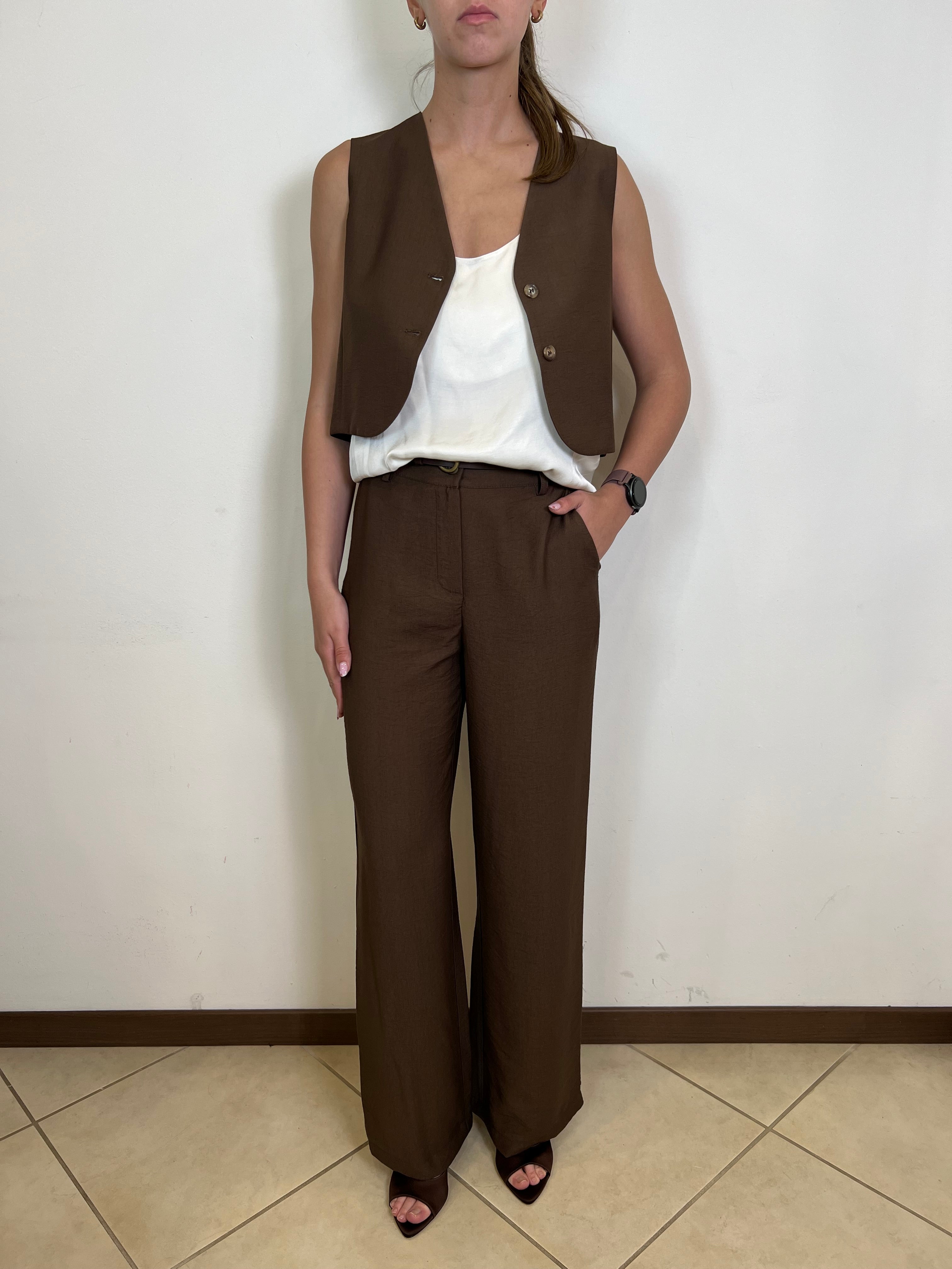 Pantalone palazzo elastico dietro - Haveone