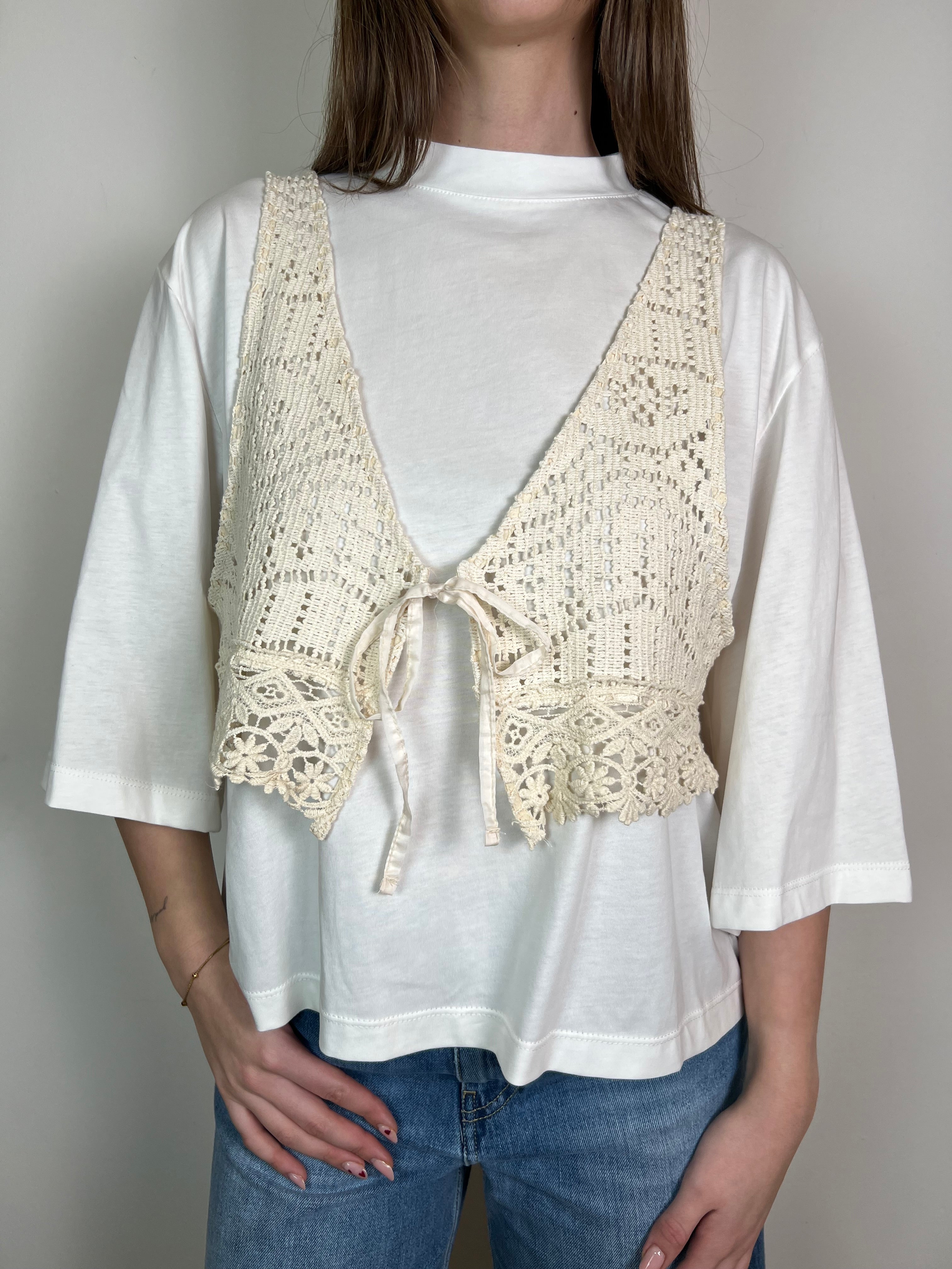 T-shirt con gilet crochet - Haveone