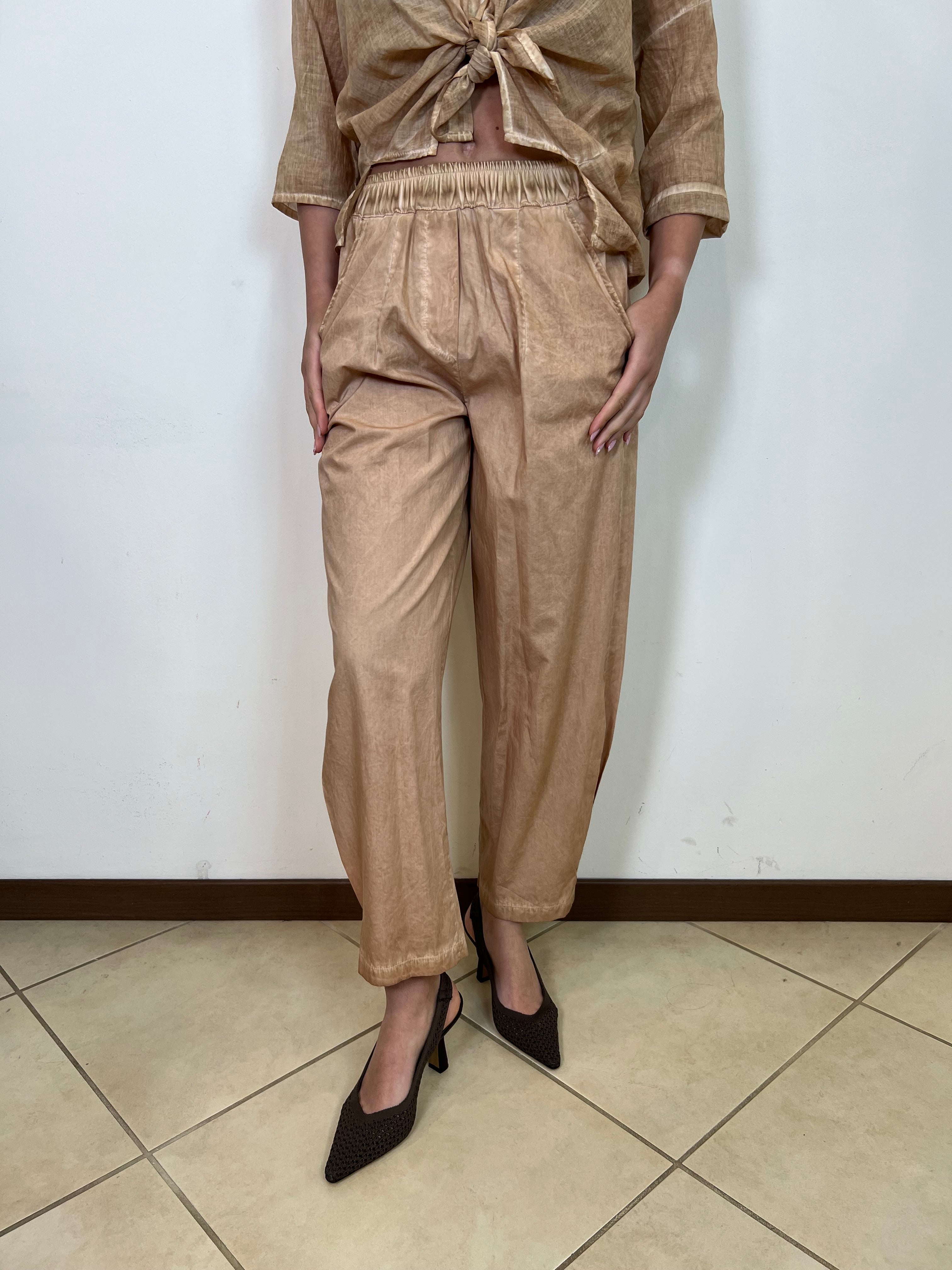 Pantalone stone tasca dietro elastico - Haveone