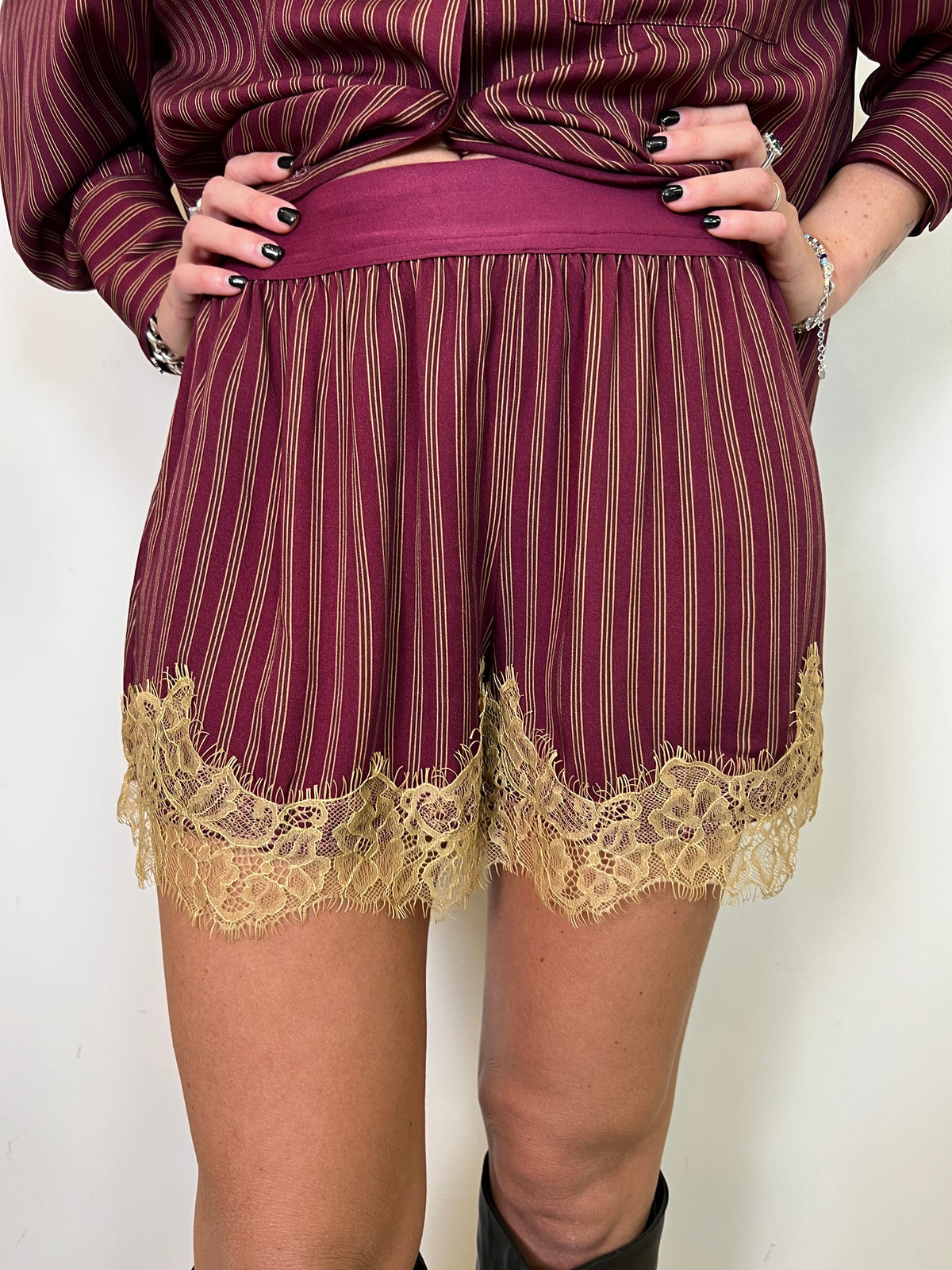 Short righe fondo pizzo - Haveone
