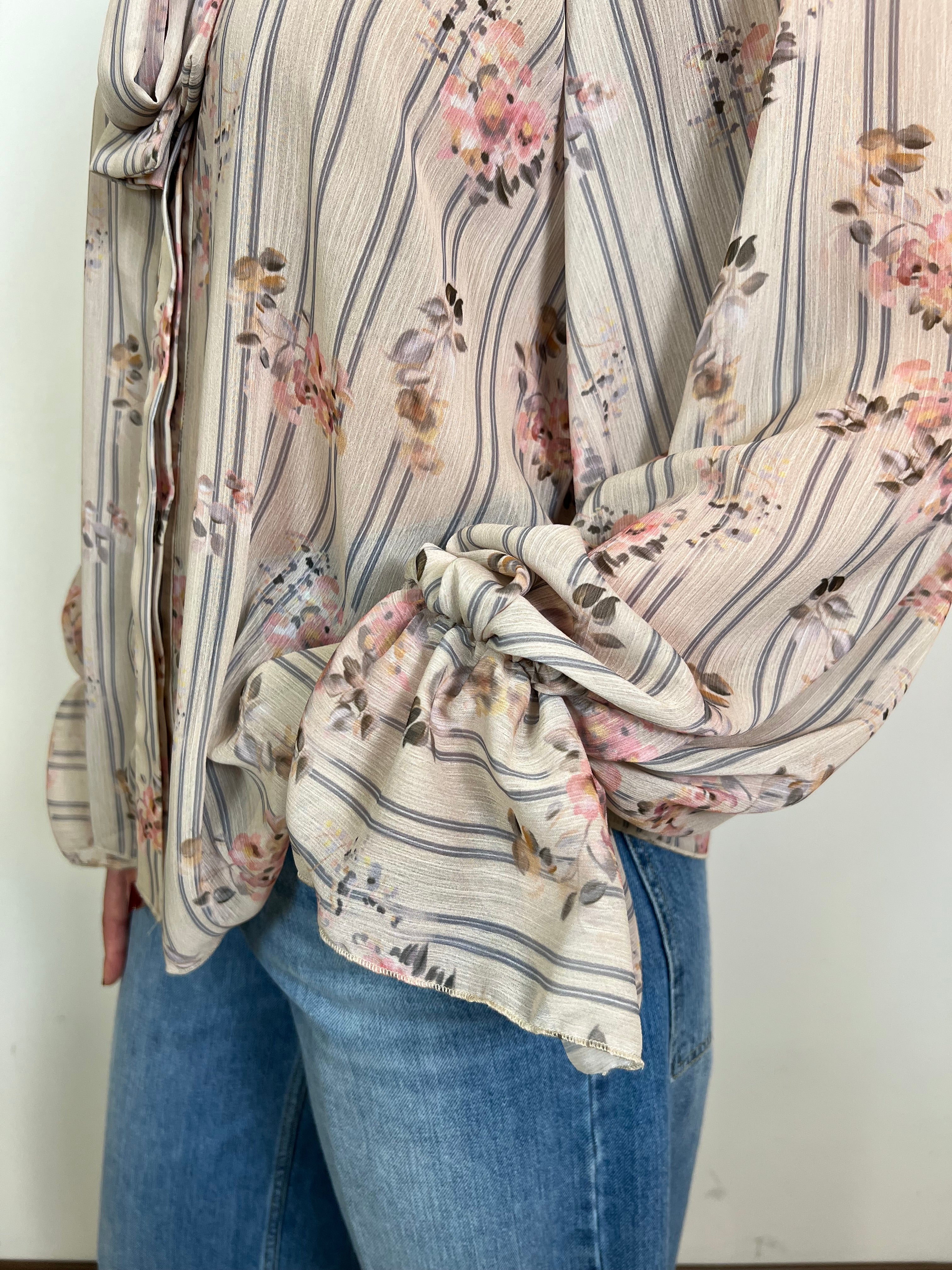 Camicia fiori con fiocco - Haveone