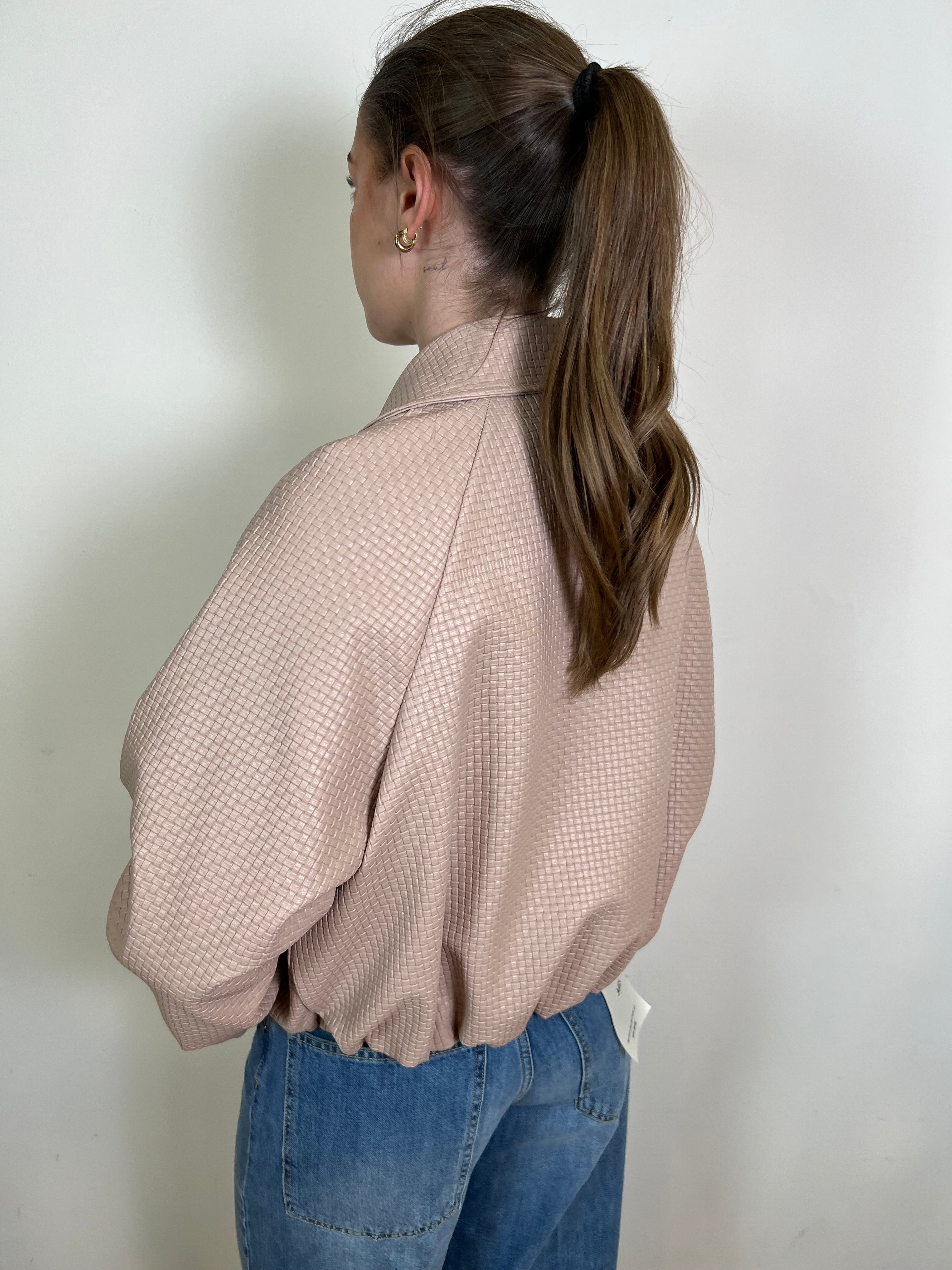 Bomber ecopelle intrecciata - Haveone