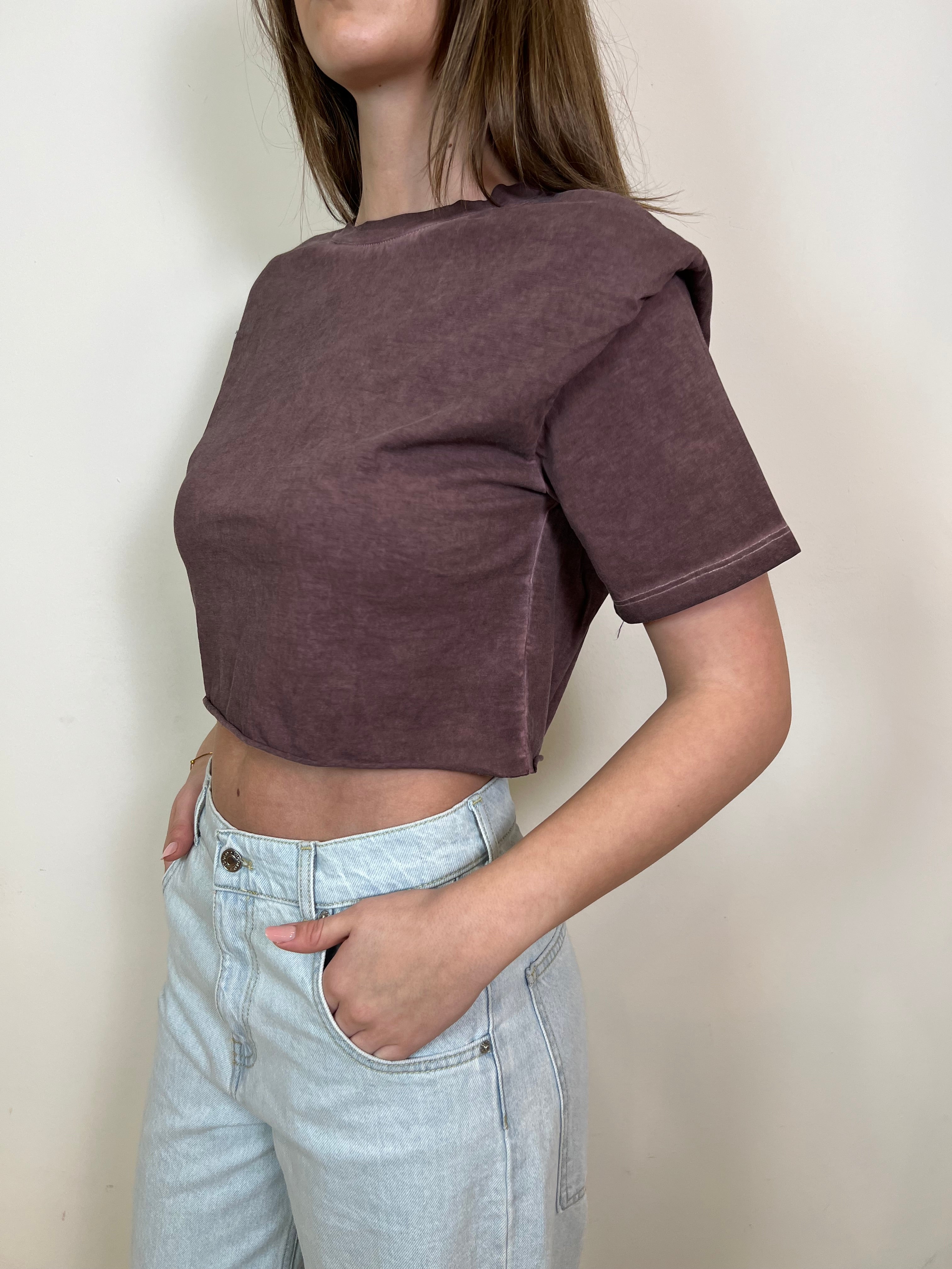 T-shirt crop spalline - Haveone