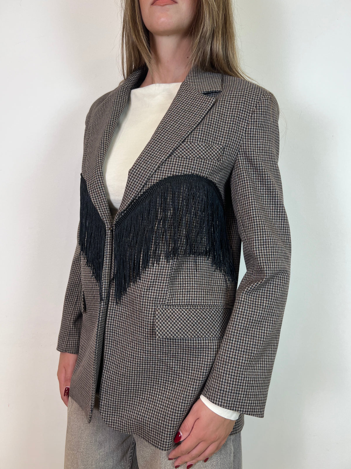 Giacca frange micro check - Vicolo