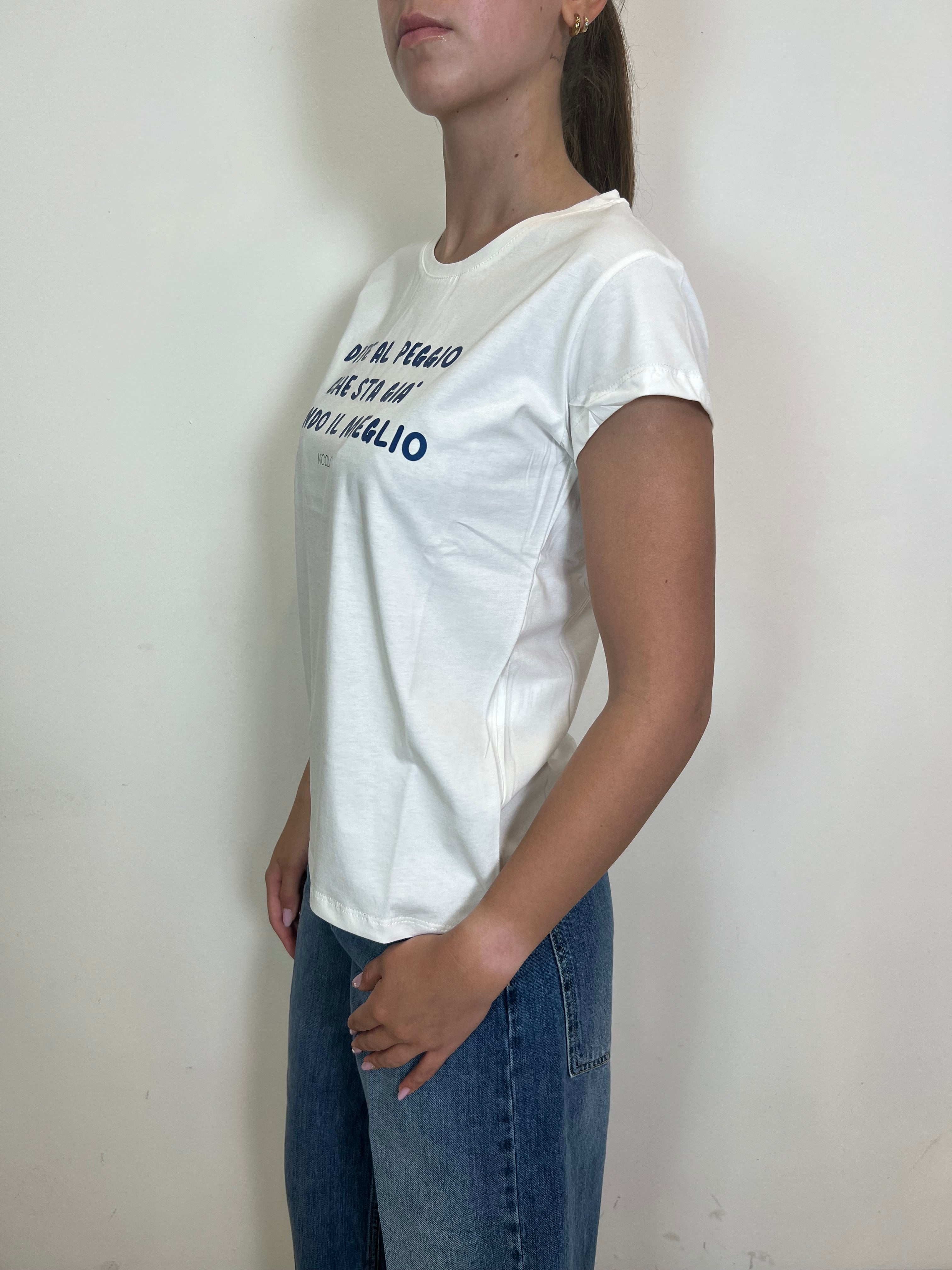 T-shirt scritta blu vicolo - Vicolo