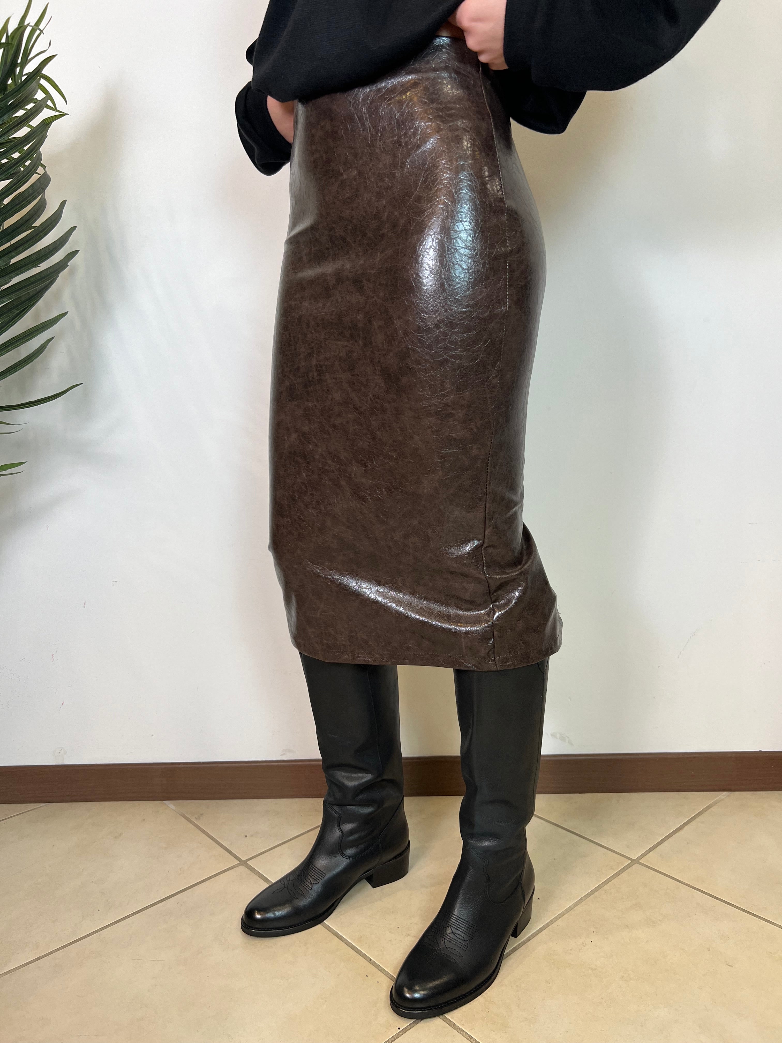 Longuette pelle invecchiata - Haveone