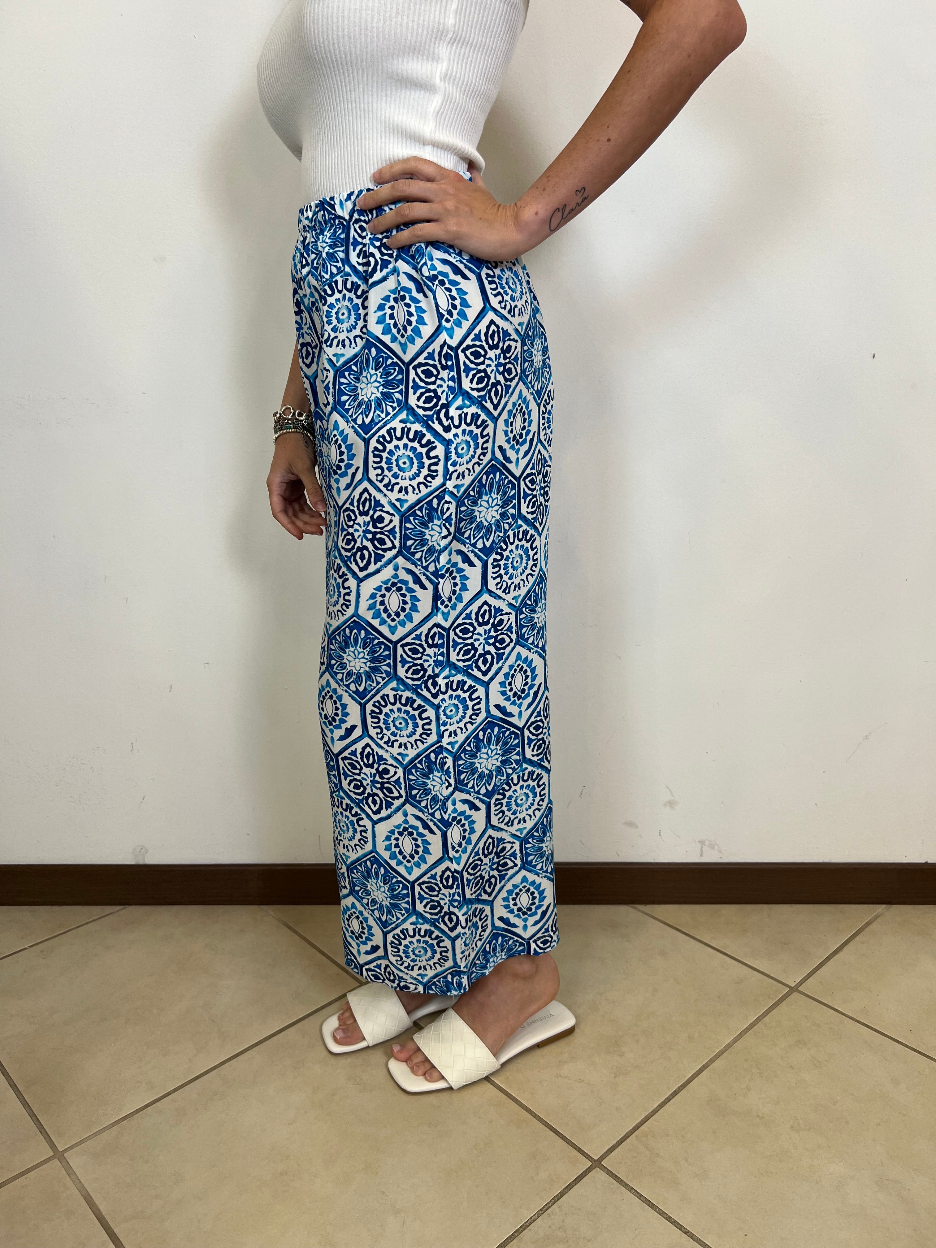 Pantalone fantasia celeste - Haveone