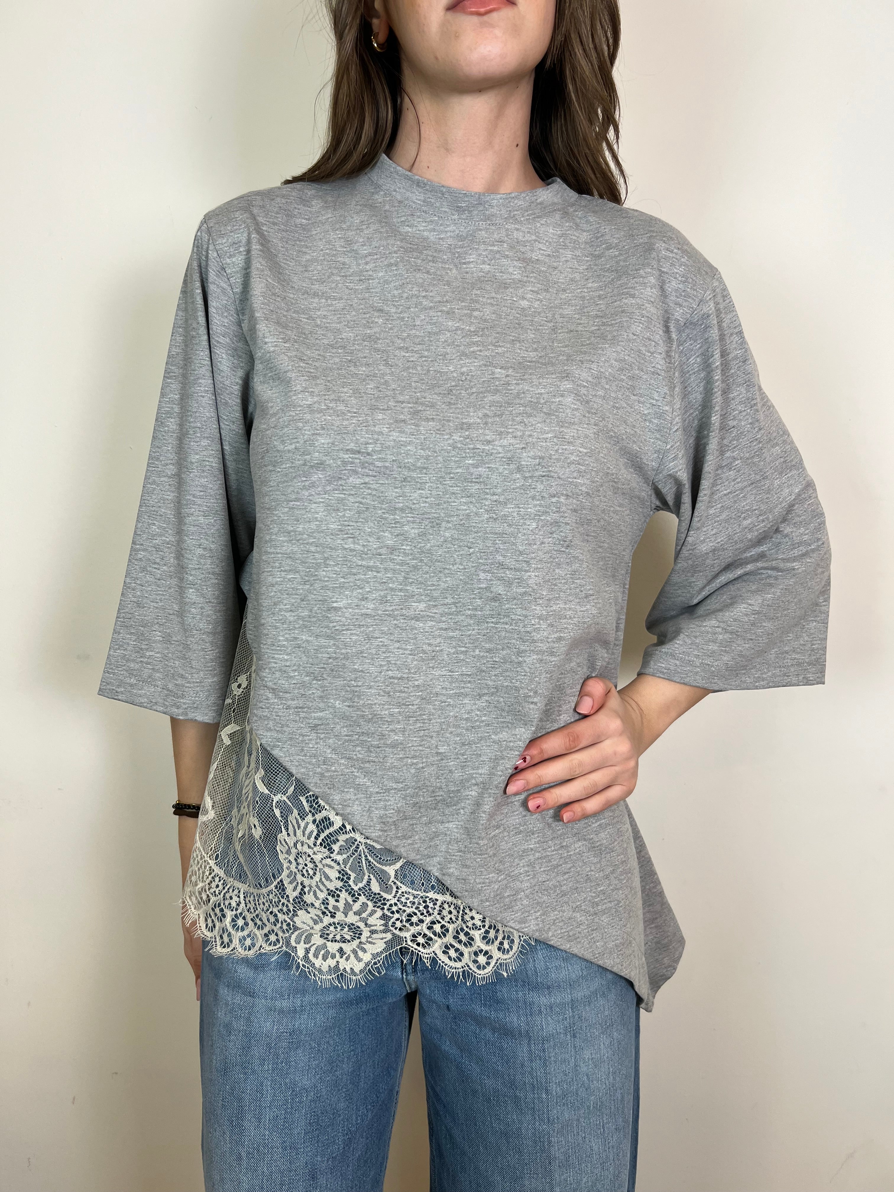 T-shirt over asimmetrica pizzo - Haveone