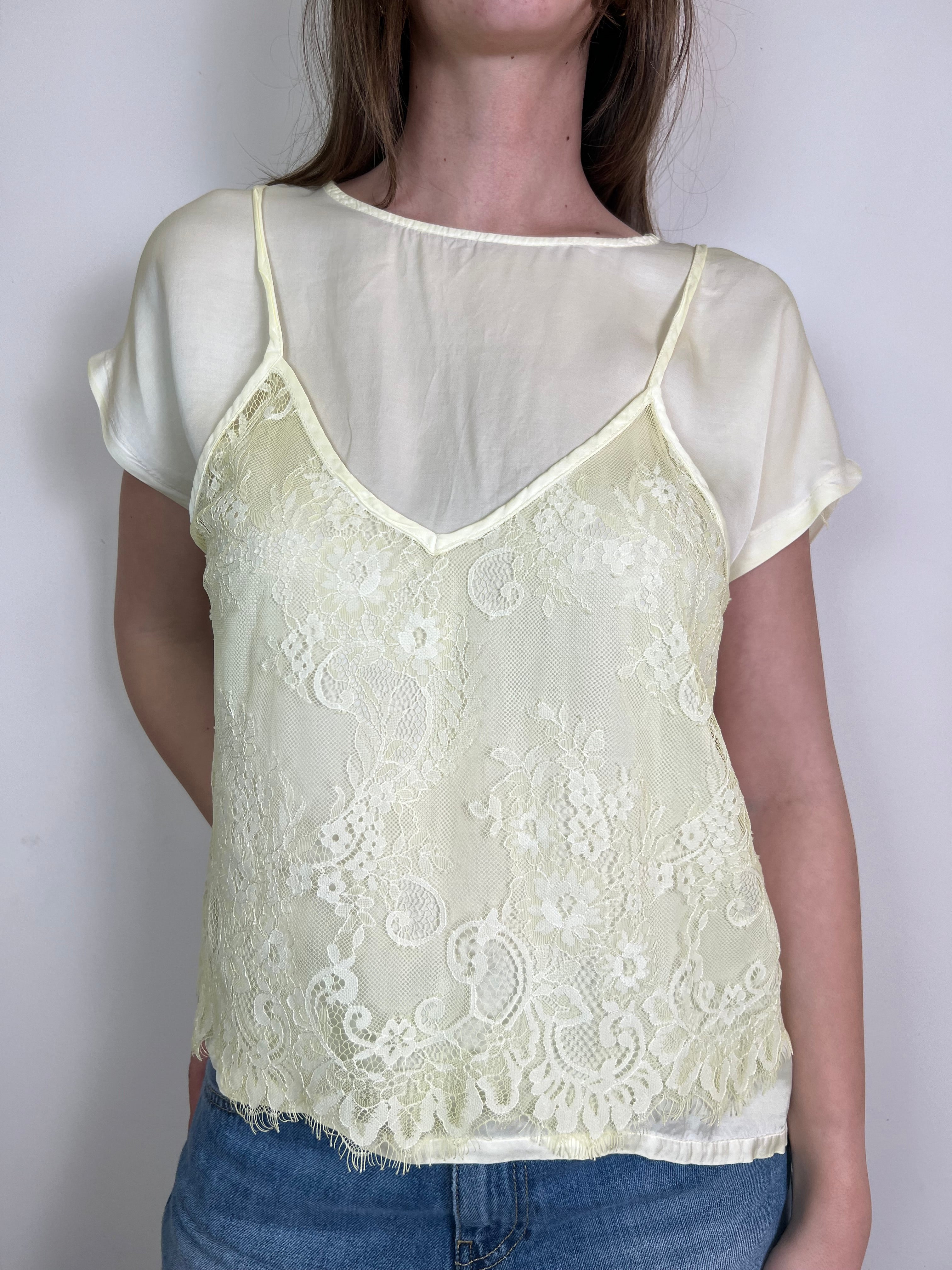 T-shirt con canotta pizzo - You Decide