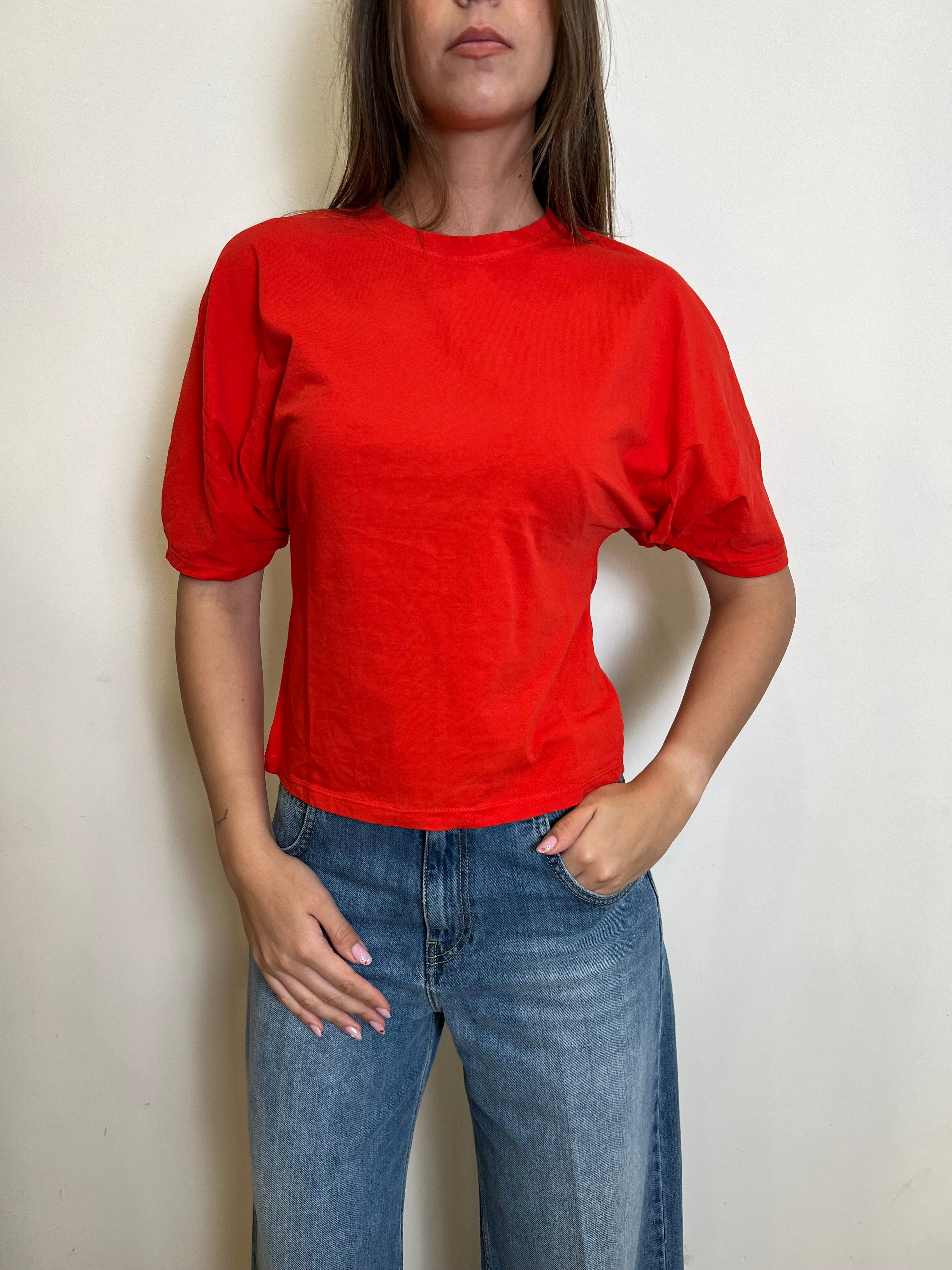 T-shirt avvitata manica sbuffetto - Haveone