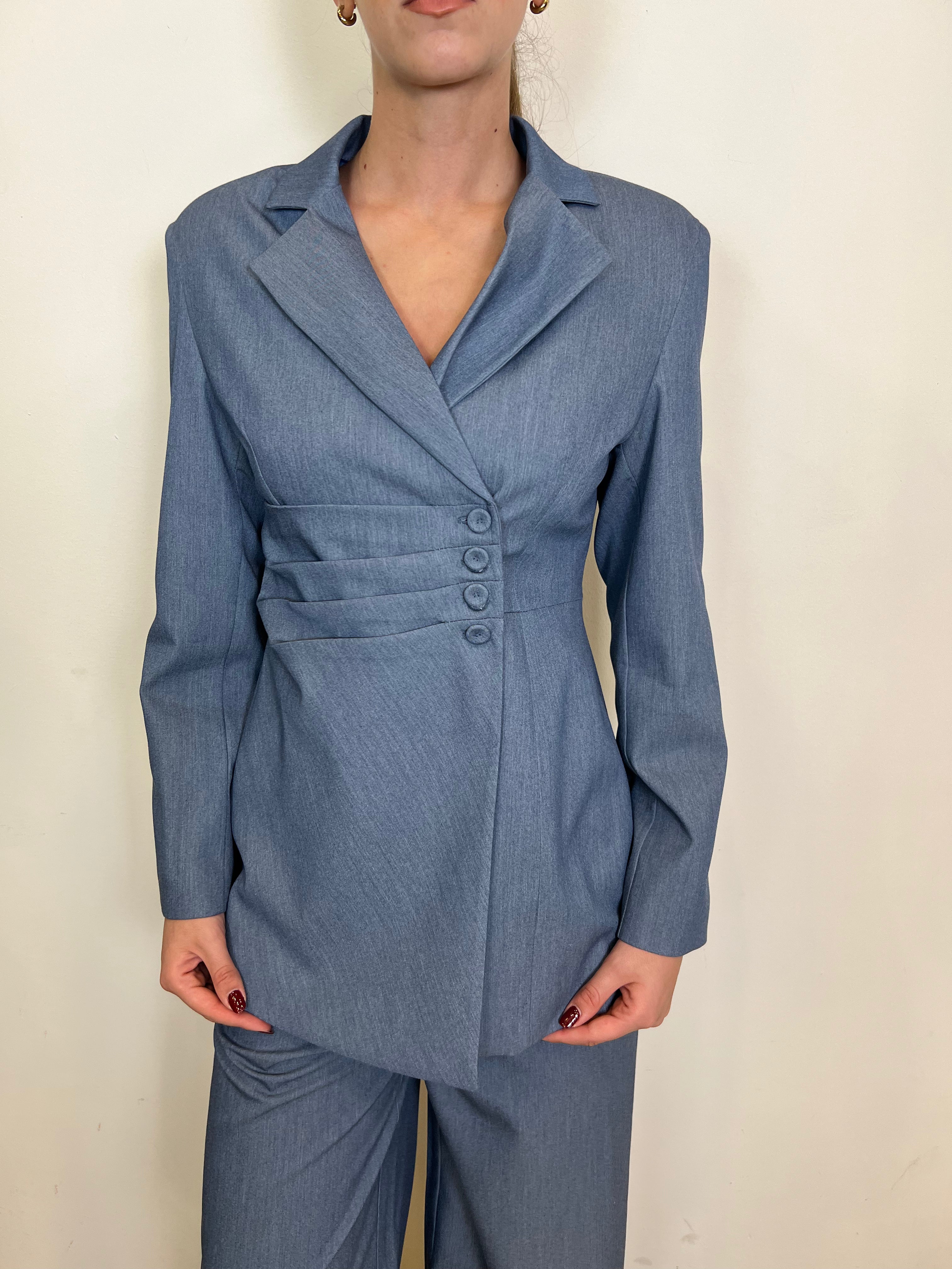 Giacca drappeggio bottoncini - Haveone