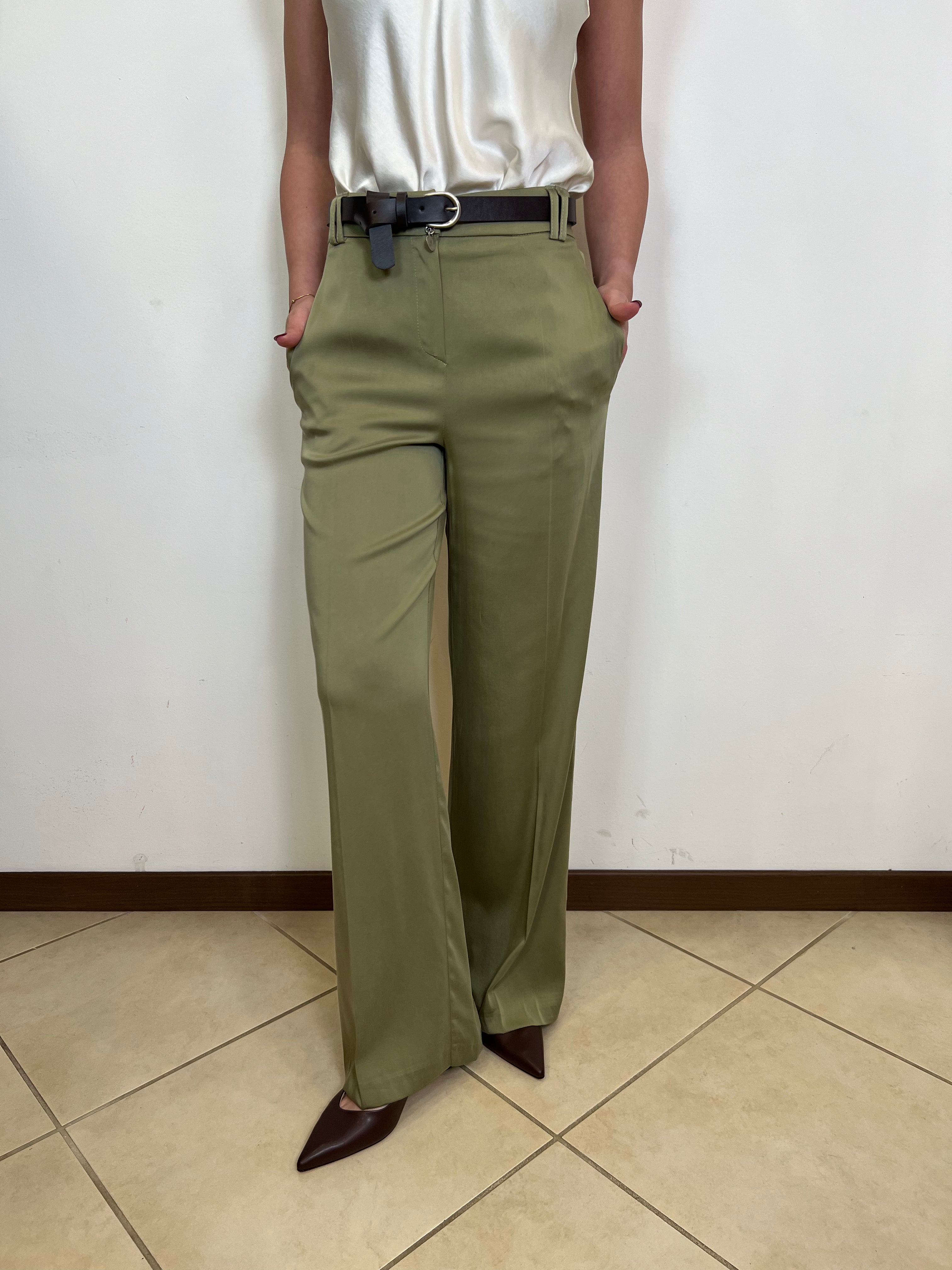 Pantalone tencel con cintura - Haveone