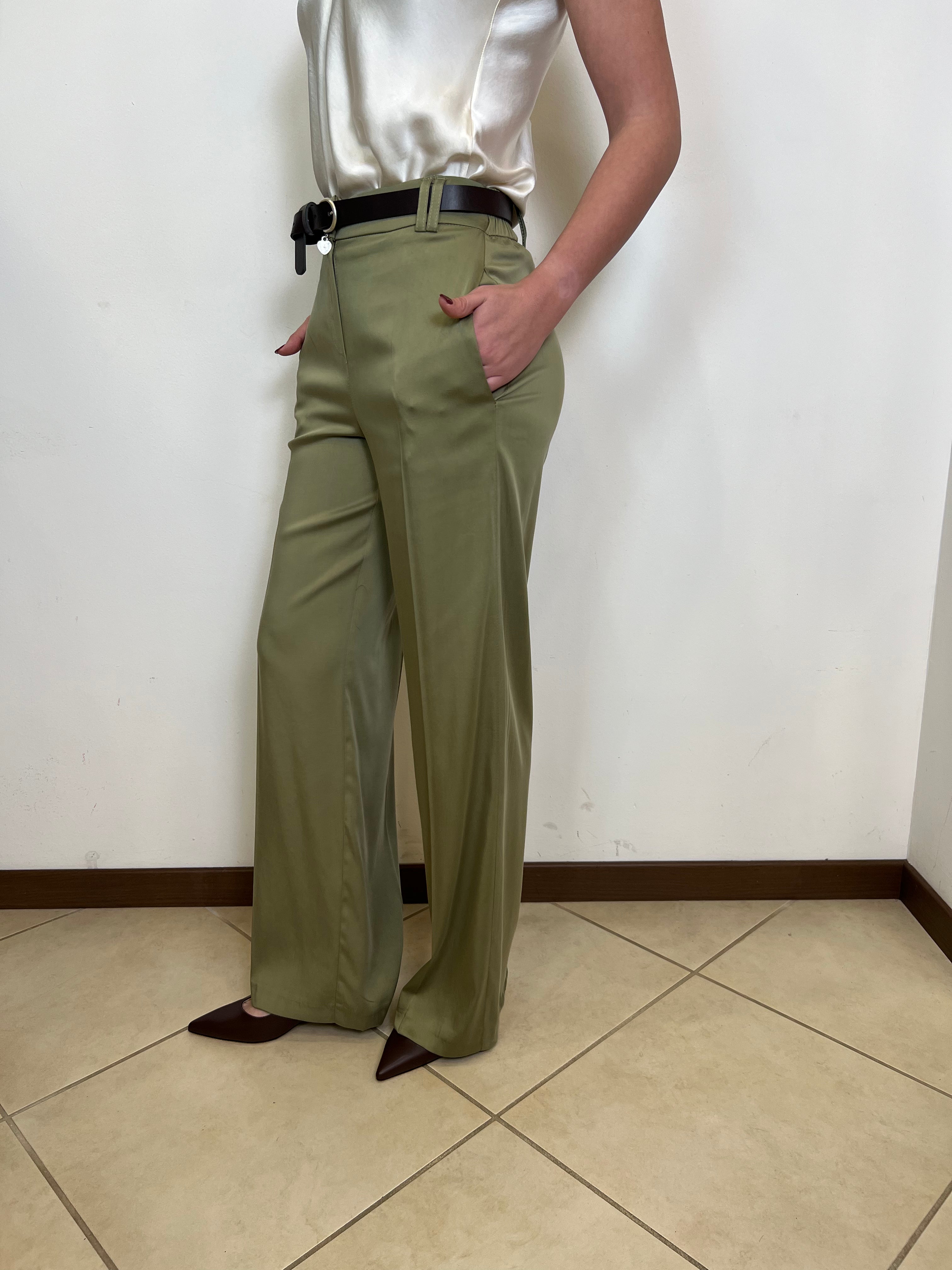 Pantalone tencel con cintura - Haveone